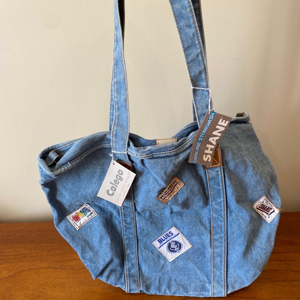 80's Shane Denim Vintage Bucket Tote Bag